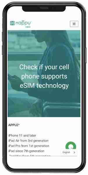 Verify if your cell phone supports esim technology